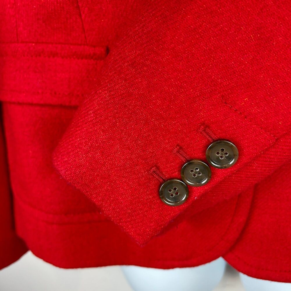 Talbots Classic 2 Button Red Wool Blend Blazer Si… - image 4